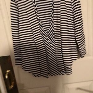 Black and White Striped Jacket with Tank white House Black Market